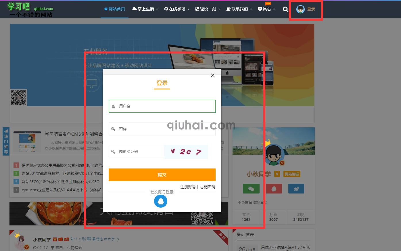 易优仿官方登录弹窗效果分享(图1) (图1)